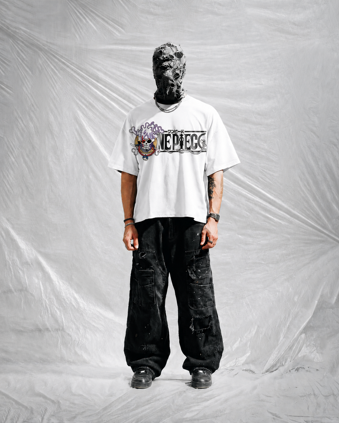 One Piece Gear 5 Oversized White Tee