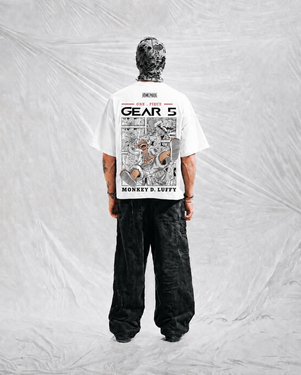 One Piece Gear 5 Oversized White Tee